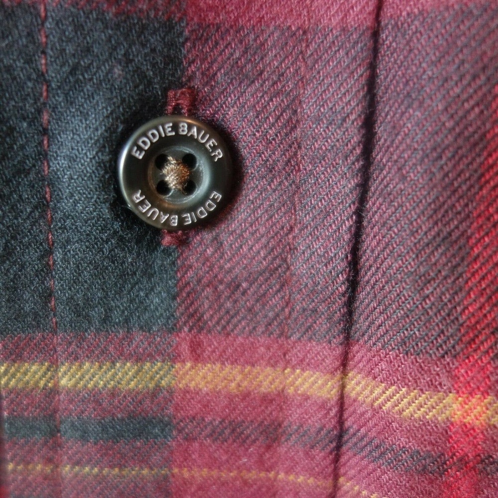 New Eddie Bauer Soft Flannel Button Up Shirt Red … - image 4